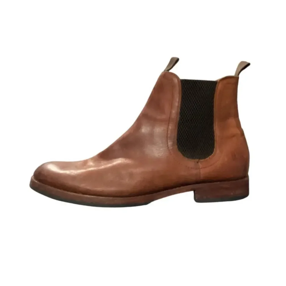 FRYE Leather Chelsea Boots Brown Pull-On Ankle Boot Men’s Size 10 - Picture 1 of 6